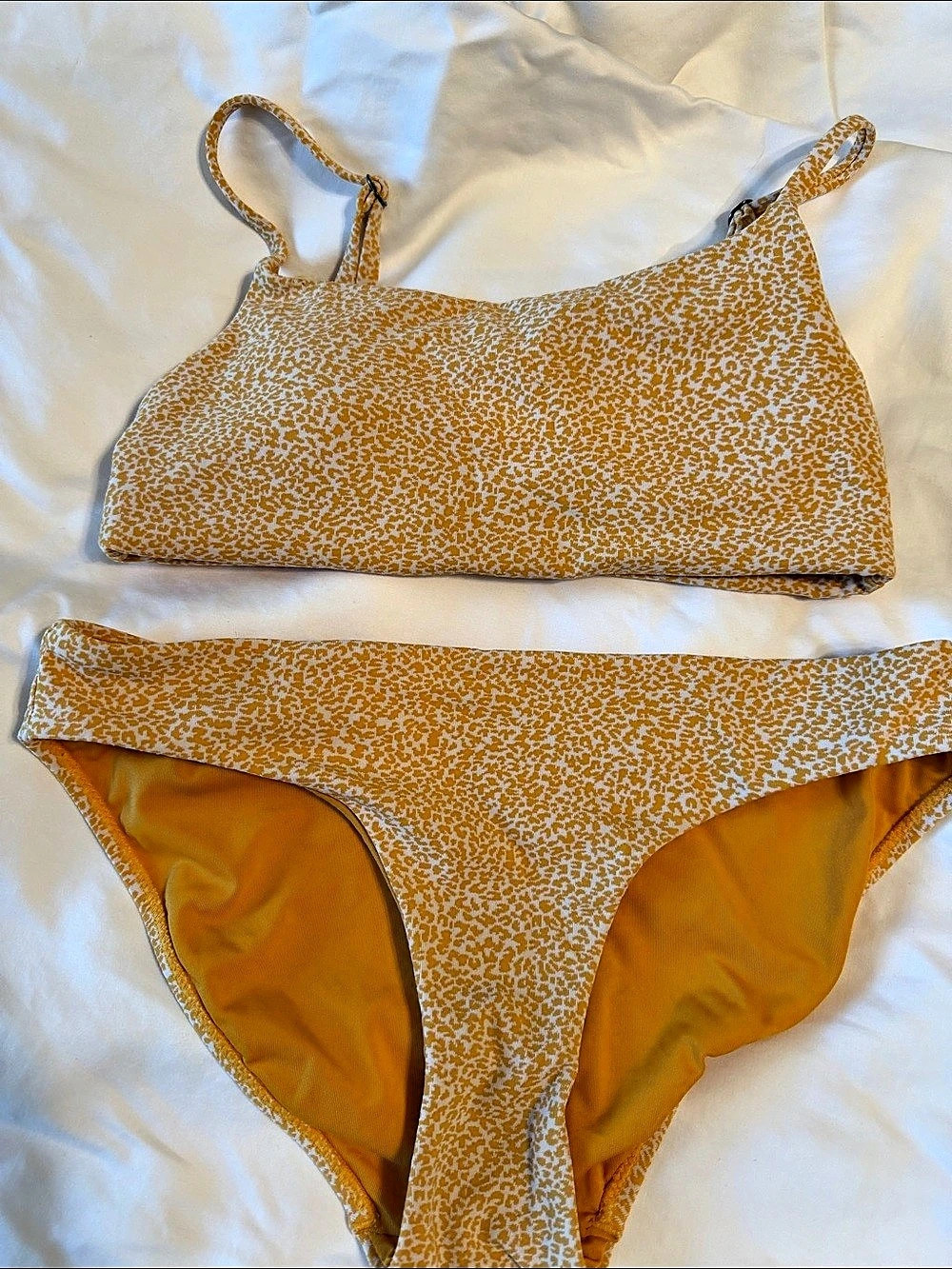 Athleta Animal Print Bikini Set in Orange & White Size XS